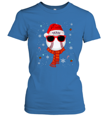 Texas Rangers Logo Christmas Baseball Player Glasses Santa Hat Pajama Gift Women's T-Shirt Women's T-Shirt - jonhlittlestore88
