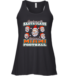 NFL Miami Christmas Funny Santa Claus Watching Football Women's Racerback Tank