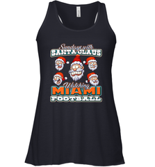 NFL Miami Christmas Funny Santa Claus Watching Football Women's Racerback Tank Women's Racerback Tank - jonhlittlestore88
