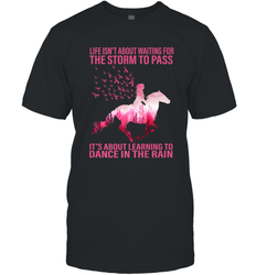 Life Is Not About Waiting Breast Cancer Hippie Peace Horse Men's T-Shirt