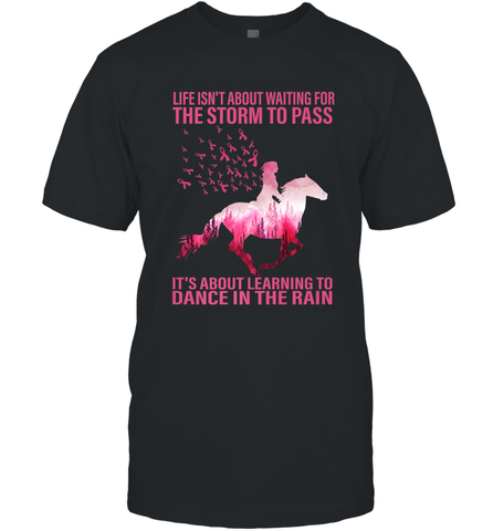 Life Is Not About Waiting Breast Cancer Hippie Peace Horse Men's T-Shirt Men's T-Shirt / Black / S Men's T-Shirt - jonhlittlestore88