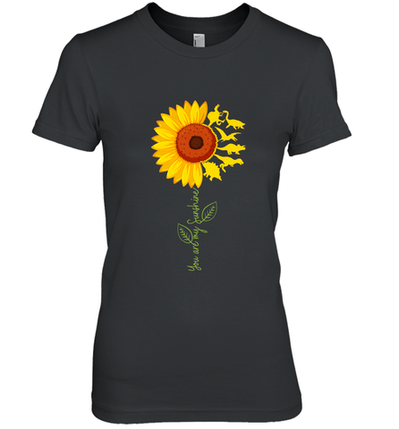 You're My Sunshine Sunflower Dinosaur T Rex Women's Premium T-Shirt Women's Premium T-Shirt / Black / XS Women's Premium T-Shirt - jonhlittlestore88