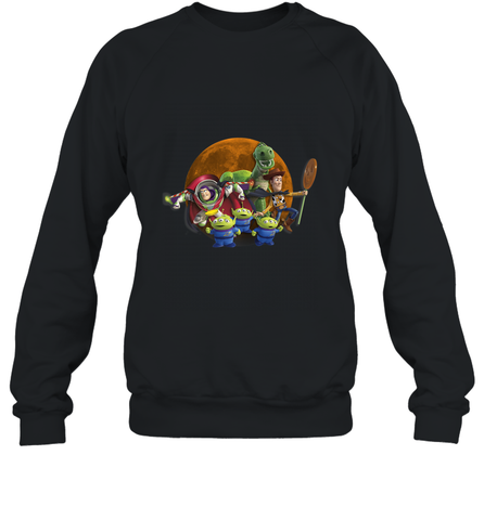 Disney Pixar Toy Story Halloween Moon Group Crewneck Sweatshirt Crewneck Sweatshirt / Black / S Crewneck Sweatshirt - jonhlittlestore88