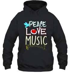 Peace Love Music Hippie Hipster Festival Hooded Sweatshirt