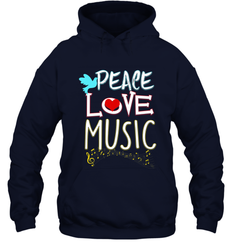 Peace Love Music Hippie Hipster Festival Hooded Sweatshirt