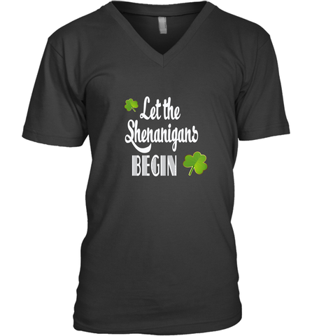 Let the Shenanigans begin Lucky St Patricks Day Shirt Men's V-Neck Men's V-Neck / Black / S Men's V-Neck - jonhlittlestore88