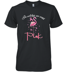 In October We Wear Pink Pumpkin Breast Cancer Halloween Men's Premium T-Shirt