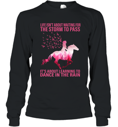 Life Is Not About Waiting Breast Cancer Hippie Peace Horse Long Sleeve T-Shirt