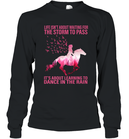 Life Is Not About Waiting Breast Cancer Hippie Peace Horse Long Sleeve T-Shirt Long Sleeve T-Shirt / Black / S Long Sleeve T-Shirt - jonhlittlestore88