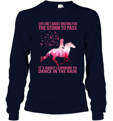 Life Is Not About Waiting Breast Cancer Hippie Peace Horse Long Sleeve T-Shirt