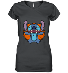 Disney Stitch Bat Halloween Costume Women's V-Neck T-Shirt