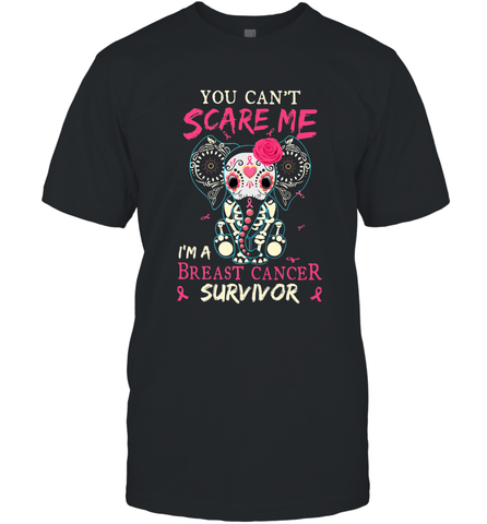 You can't Scare Me I'm Breast Cancer Survivor Elephant Funny Men's T-Shirt Men's T-Shirt / Black / S Men's T-Shirt - jonhlittlestore88