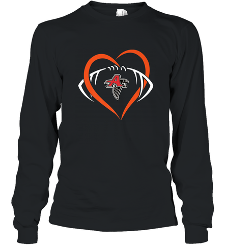 NFLAtlanta Falcons Heart Love Football Long Sleeve T-Shirt Long Sleeve T-Shirt / Black / S Long Sleeve T-Shirt - jonhlittlestore88