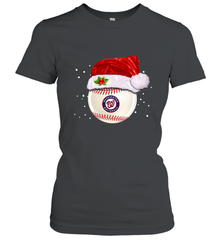 Washington Nationals Logo Baseball Ball Christmas Santa Hat Xmas Sport Funny Snow Women's T-Shirt Women's T-Shirt - jonhlittlestore88
