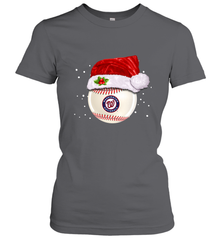 Washington Nationals Logo Baseball Ball Christmas Santa Hat Xmas Sport Funny Snow Women's T-Shirt Women's T-Shirt - jonhlittlestore88