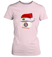 Washington Nationals Logo Baseball Ball Christmas Santa Hat Xmas Sport Funny Snow Women's T-Shirt Women's T-Shirt - jonhlittlestore88