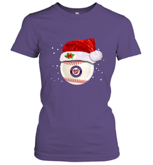 Washington Nationals Logo Baseball Ball Christmas Santa Hat Xmas Sport Funny Snow Women's T-Shirt Women's T-Shirt - jonhlittlestore88
