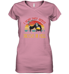 Vintage I Hope They Serve Tacos In Hell Halloween Costume Women's V-Neck T-Shirt Women's V-Neck T-Shirt - jonhlittlestore88