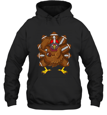 Cool Turkey Football Feathers Funny Thanksgiving Sports Hooded Sweatshirt Hooded Sweatshirt / Black / S Hooded Sweatshirt - jonhlittlestore88