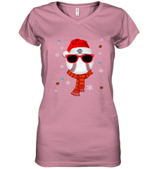 New York Mets Logo Christmas Baseball Player Glasses Santa Hat Pajama Gift Women's V-Neck T-Shirt Women's V-Neck T-Shirt - jonhlittlestore88