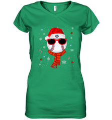 New York Mets Logo Christmas Baseball Player Glasses Santa Hat Pajama Gift Women's V-Neck T-Shirt Women's V-Neck T-Shirt - jonhlittlestore88