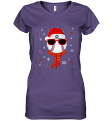 New York Mets Logo Christmas Baseball Player Glasses Santa Hat Pajama Gift Women's V-Neck T-Shirt Women's V-Neck T-Shirt - jonhlittlestore88
