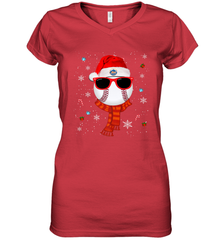 New York Mets Logo Christmas Baseball Player Glasses Santa Hat Pajama Gift Women's V-Neck T-Shirt Women's V-Neck T-Shirt - jonhlittlestore88