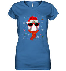 New York Mets Logo Christmas Baseball Player Glasses Santa Hat Pajama Gift Women's V-Neck T-Shirt Women's V-Neck T-Shirt - jonhlittlestore88