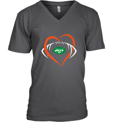 NFL New York Jets Heart Love Football Men's V-Neck Men's V-Neck - jonhlittlestore88