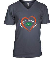 NFL New York Jets Heart Love Football Men's V-Neck Men's V-Neck - jonhlittlestore88