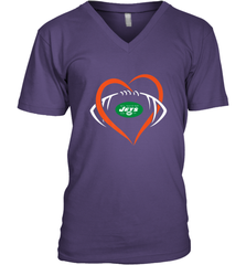 NFL New York Jets Heart Love Football Men's V-Neck Men's V-Neck - jonhlittlestore88