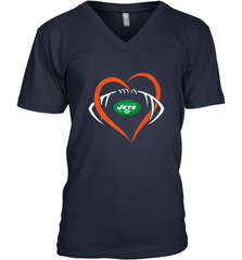 NFL New York Jets Heart Love Football Men's V-Neck Men's V-Neck - jonhlittlestore88