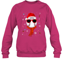 Texas Rangers Logo Christmas Baseball Player Glasses Santa Hat Pajama Gift Crewneck Sweatshirt Crewneck Sweatshirt - jonhlittlestore88