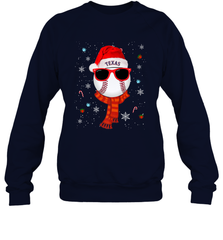 Texas Rangers Logo Christmas Baseball Player Glasses Santa Hat Pajama Gift Crewneck Sweatshirt Crewneck Sweatshirt - jonhlittlestore88