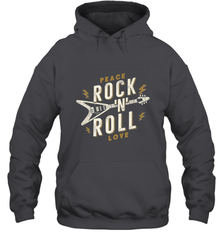 Peace Rock and Roll Love Music Guitar Retro Hippie Hooded Sweatshirt Hooded Sweatshirt - jonhlittlestore88
