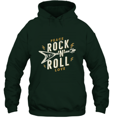 Peace Rock and Roll Love Music Guitar Retro Hippie Hooded Sweatshirt Hooded Sweatshirt - jonhlittlestore88