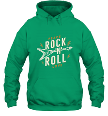 Peace Rock and Roll Love Music Guitar Retro Hippie Hooded Sweatshirt Hooded Sweatshirt - jonhlittlestore88
