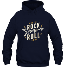 Peace Rock and Roll Love Music Guitar Retro Hippie Hooded Sweatshirt Hooded Sweatshirt - jonhlittlestore88