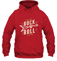 Peace Rock and Roll Love Music Guitar Retro Hippie Hooded Sweatshirt Hooded Sweatshirt - jonhlittlestore88