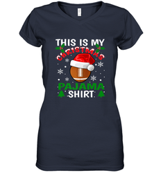 NFL This Is My Football Christmas Pajama Gift Football Lover Women's V-Neck T-Shirt