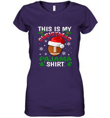NFL This Is My Football Christmas Pajama Gift Football Lover Women's V-Neck T-Shirt Women's V-Neck T-Shirt - jonhlittlestore88