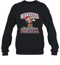 NFL Minnesota Christmas Funny Dabbing Santa playing football Crewneck Sweatshirt