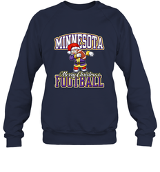 NFL Minnesota Christmas Funny Dabbing Santa playing football Crewneck Sweatshirt