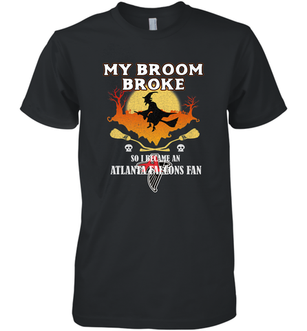 Broom Broke So I Became An Atlanta Falcons Fan  NFL Halloween Costume Men's Premium T-Shirt Men's Premium T-Shirt / Black / XS Men's Premium T-Shirt - jonhlittlestore88