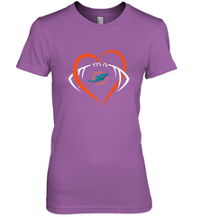 NFL Miami Dolphins Heart Love Football Women's Premium T-Shirt Women's Premium T-Shirt - jonhlittlestore88