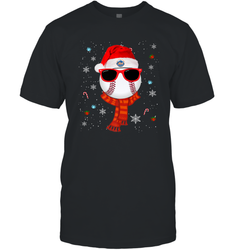 New York Mets Logo Christmas Baseball Player Glasses Santa Hat Pajama Gift Men's T-Shirt
