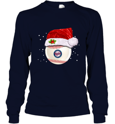 Minnesota Twins Logo Baseball Ball Christmas Santa Hat Xmas Sport Funny Snow Long Sleeve T-Shirt