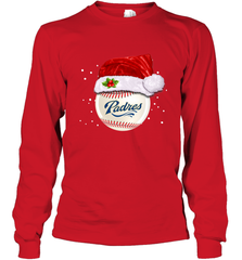 San Diego Padres Baseball Ball Christmas Santa Hat Xmas Sport Funny Snow Long Sleeve T-Shirt Long Sleeve T-Shirt - jonhlittlestore88