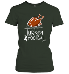Turkey And Football Thanksgiving Day Football Fan Holiday Gift Women's T-Shirt Women's T-Shirt - jonhlittlestore88
