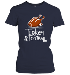 Turkey And Football Thanksgiving Day Football Fan Holiday Gift Women's T-Shirt Women's T-Shirt - jonhlittlestore88